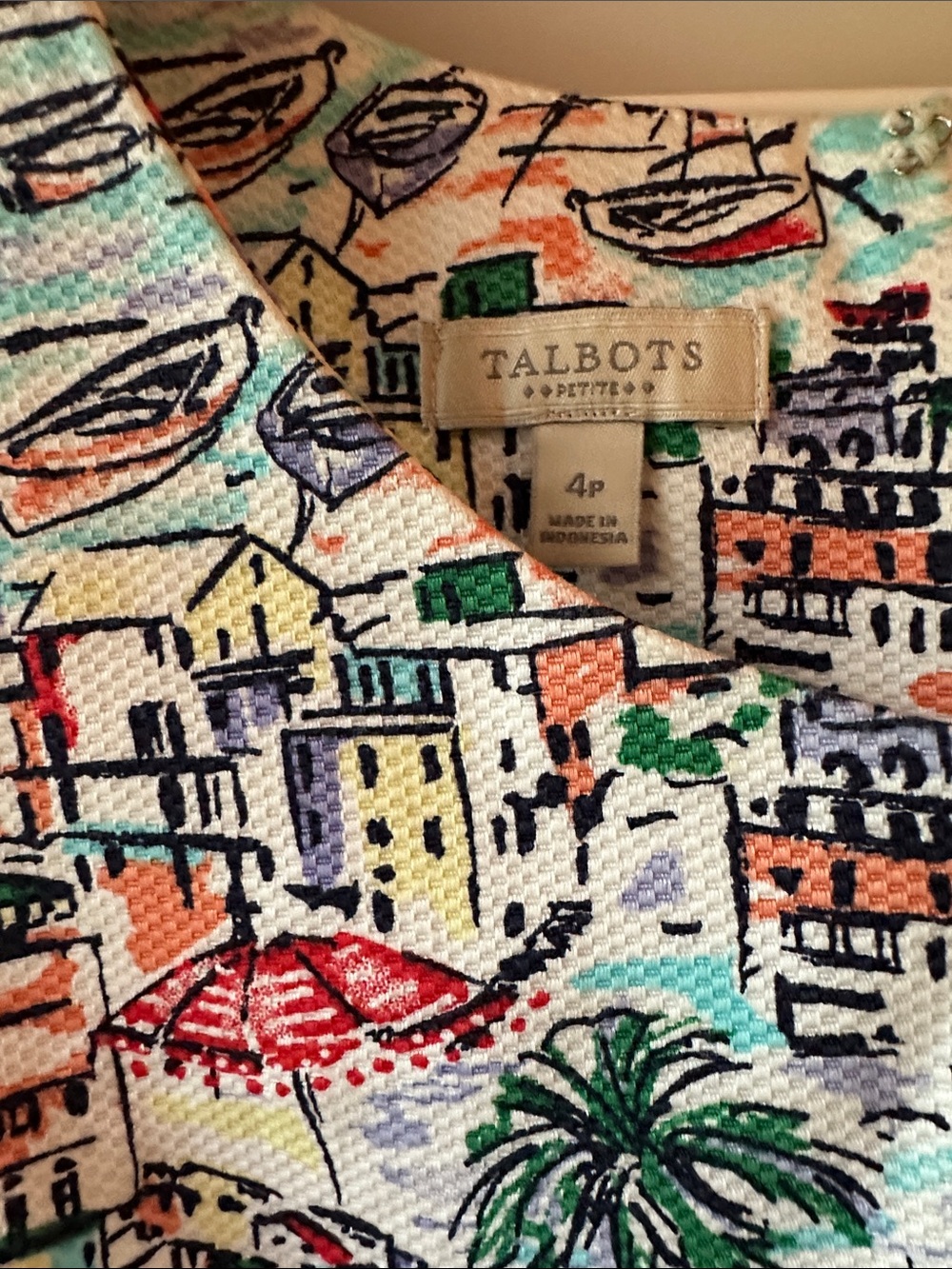 Talbots Petite Coastal Print Women’s Dress
